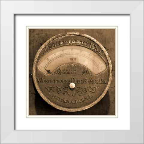 Gauge II White Modern Wood Framed Art Print with Double Matting by Christensen, Jim