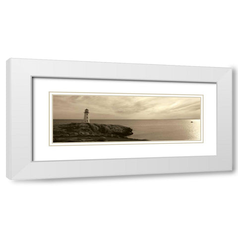 Lighthouse III White Modern Wood Framed Art Print with Double Matting by Christensen, Jim