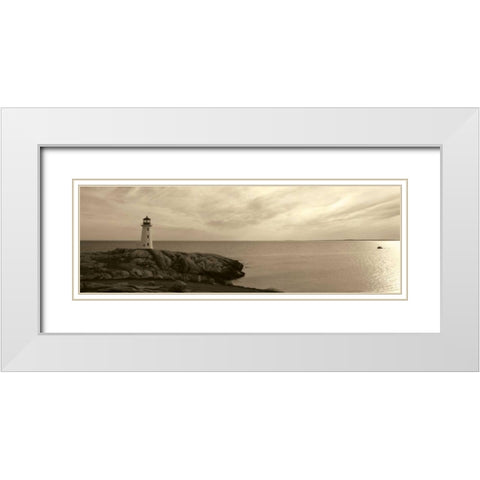 Lighthouse III White Modern Wood Framed Art Print with Double Matting by Christensen, Jim