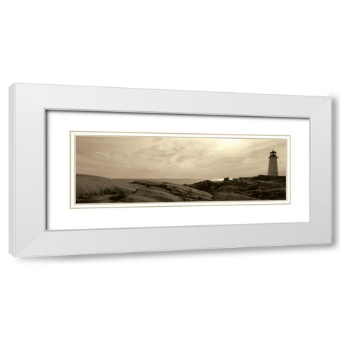 Lighthouse IV White Modern Wood Framed Art Print with Double Matting by Christensen, Jim
