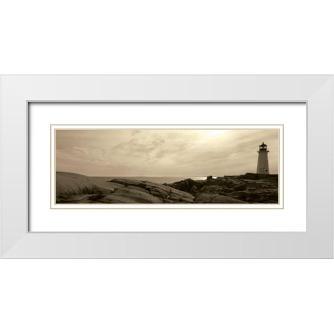 Lighthouse IV White Modern Wood Framed Art Print with Double Matting by Christensen, Jim