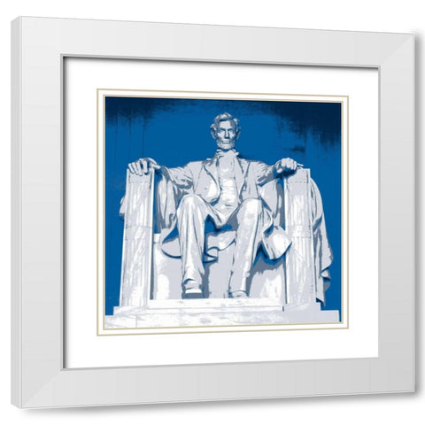 Lincoln Monument White Modern Wood Framed Art Print with Double Matting by Christensen, Jim