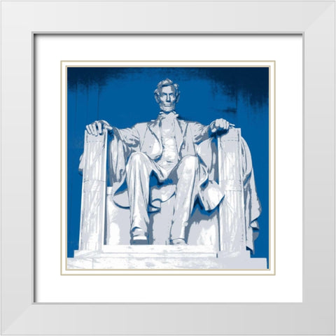Lincoln Monument White Modern Wood Framed Art Print with Double Matting by Christensen, Jim