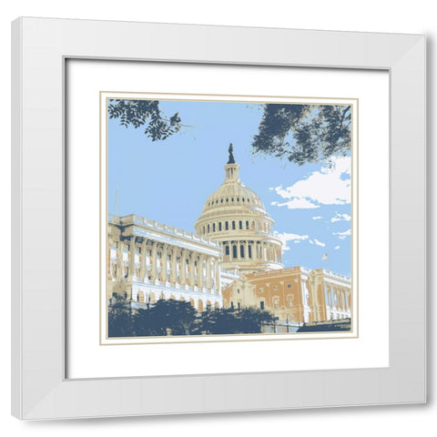 US Capital White Modern Wood Framed Art Print with Double Matting by Christensen, Jim