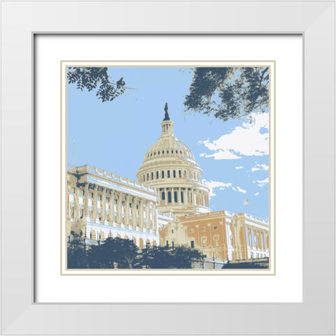 US Capital White Modern Wood Framed Art Print with Double Matting by Christensen, Jim