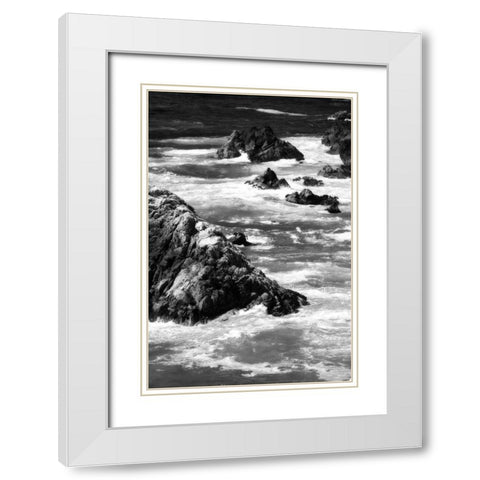 Garrapata Highlands 6 BW White Modern Wood Framed Art Print with Double Matting by Hausenflock, Alan