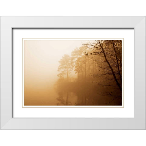Fog on Shelly Lake I White Modern Wood Framed Art Print with Double Matting by Hausenflock, Alan