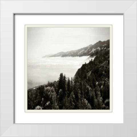 Pacific Fog Sq II White Modern Wood Framed Art Print with Double Matting by Hausenflock, Alan