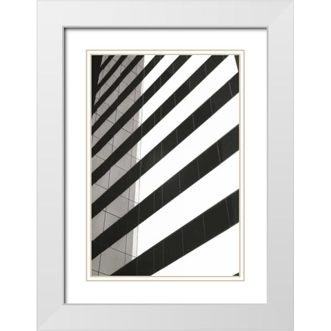 Geometric I White Modern Wood Framed Art Print with Double Matting by Hausenflock, Alan