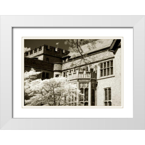 Tudor Mansion II White Modern Wood Framed Art Print with Double Matting by Hausenflock, Alan