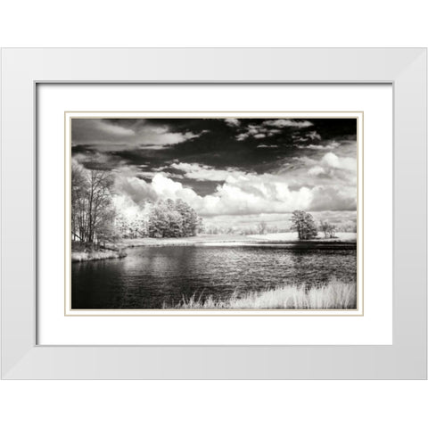 Shearon Lake II White Modern Wood Framed Art Print with Double Matting by Hausenflock, Alan