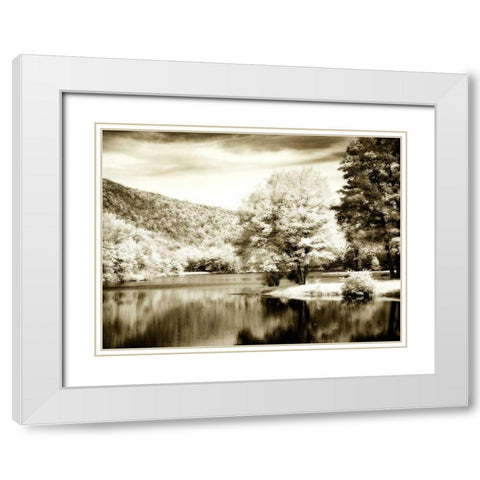 Mountain Lake I White Modern Wood Framed Art Print with Double Matting by Hausenflock, Alan