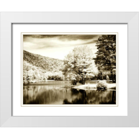 Mountain Lake I White Modern Wood Framed Art Print with Double Matting by Hausenflock, Alan