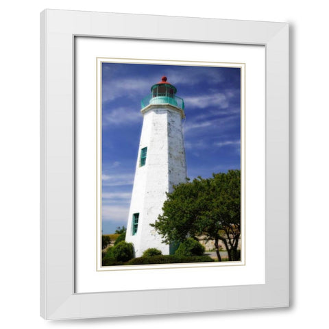Old Point Comfort Light I White Modern Wood Framed Art Print with Double Matting by Hausenflock, Alan