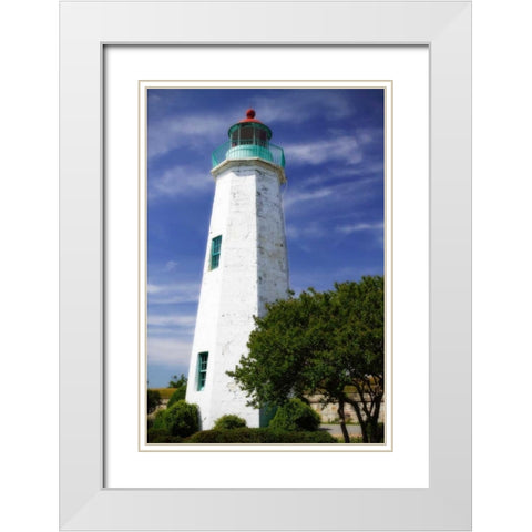 Old Point Comfort Light I White Modern Wood Framed Art Print with Double Matting by Hausenflock, Alan