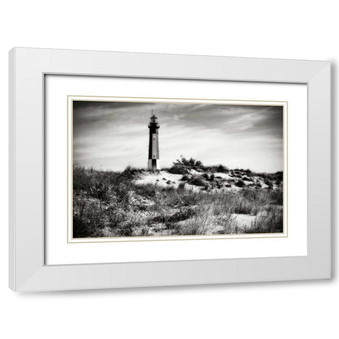 Cape Henry Light V White Modern Wood Framed Art Print with Double Matting by Hausenflock, Alan