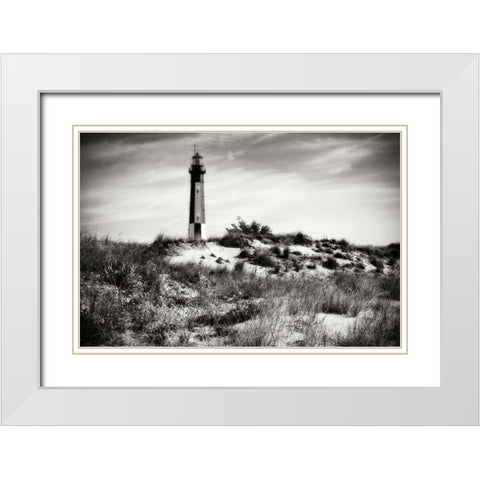 Cape Henry Light V White Modern Wood Framed Art Print with Double Matting by Hausenflock, Alan