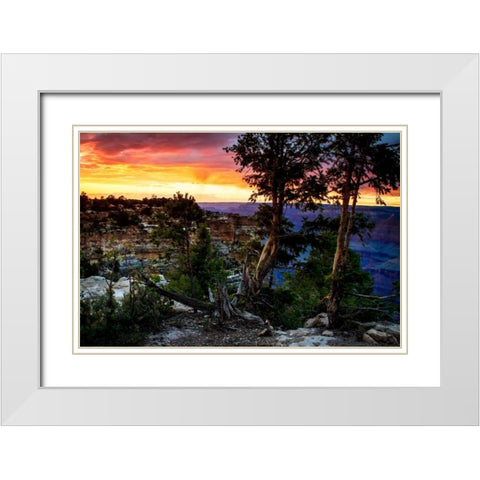 Mather Point Sunset II White Modern Wood Framed Art Print with Double Matting by Hausenflock, Alan