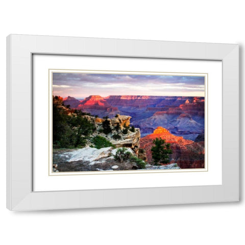 Mather Point Sunset III White Modern Wood Framed Art Print with Double Matting by Hausenflock, Alan