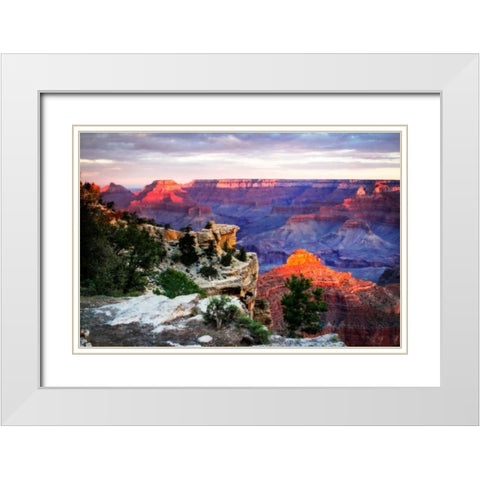 Mather Point Sunset III White Modern Wood Framed Art Print with Double Matting by Hausenflock, Alan