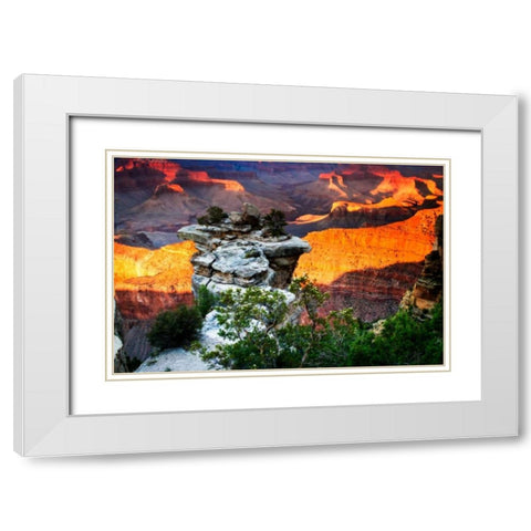 Mather Point Sunset IV White Modern Wood Framed Art Print with Double Matting by Hausenflock, Alan