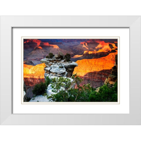 Mather Point Sunset IV White Modern Wood Framed Art Print with Double Matting by Hausenflock, Alan