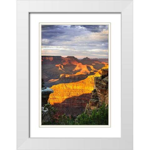 Mather Point Sunset V White Modern Wood Framed Art Print with Double Matting by Hausenflock, Alan