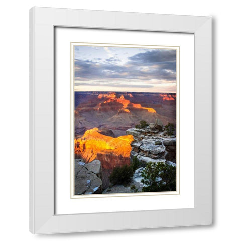 Mather Point Sunset VI White Modern Wood Framed Art Print with Double Matting by Hausenflock, Alan