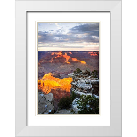 Mather Point Sunset VI White Modern Wood Framed Art Print with Double Matting by Hausenflock, Alan