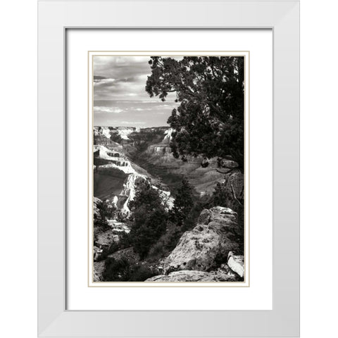 Canyon Gorge I White Modern Wood Framed Art Print with Double Matting by Hausenflock, Alan