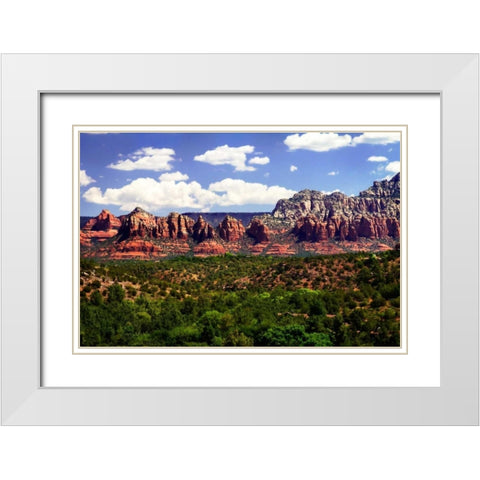 Red Rock Canyon I White Modern Wood Framed Art Print with Double Matting by Hausenflock, Alan