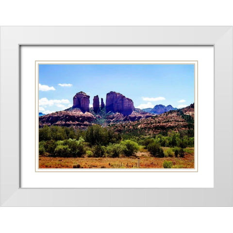 Cathedral Rock I White Modern Wood Framed Art Print with Double Matting by Hausenflock, Alan
