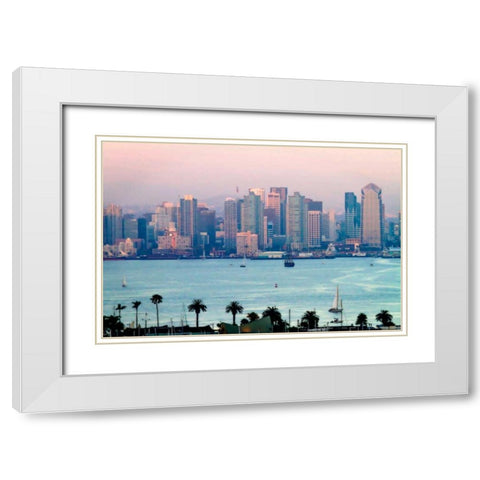 San Diego Sunset II White Modern Wood Framed Art Print with Double Matting by Hausenflock, Alan