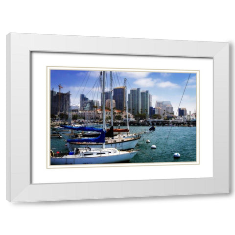 San Diego Que I White Modern Wood Framed Art Print with Double Matting by Hausenflock, Alan