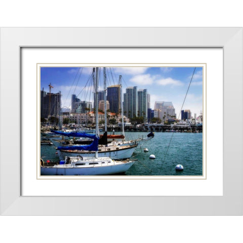 San Diego Que I White Modern Wood Framed Art Print with Double Matting by Hausenflock, Alan