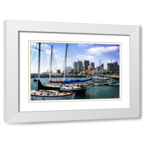 San Diego Que II White Modern Wood Framed Art Print with Double Matting by Hausenflock, Alan