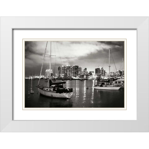 City Lights III White Modern Wood Framed Art Print with Double Matting by Hausenflock, Alan