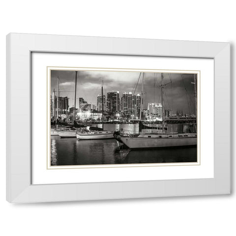 City Lights IV White Modern Wood Framed Art Print with Double Matting by Hausenflock, Alan