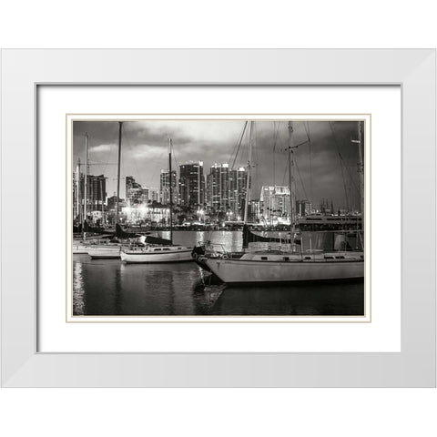 City Lights IV White Modern Wood Framed Art Print with Double Matting by Hausenflock, Alan