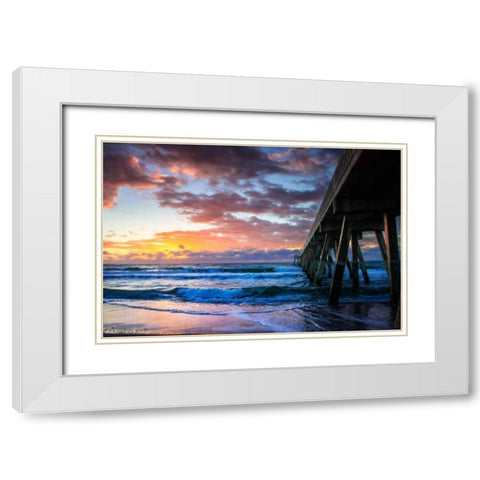 Mercers Pier I White Modern Wood Framed Art Print with Double Matting by Hausenflock, Alan