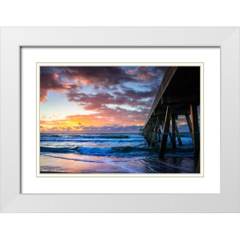 Mercers Pier I White Modern Wood Framed Art Print with Double Matting by Hausenflock, Alan