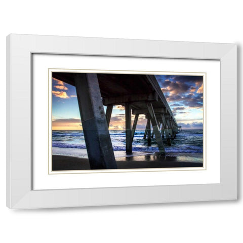 Mercers Pier II White Modern Wood Framed Art Print with Double Matting by Hausenflock, Alan