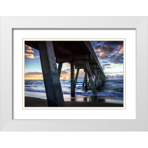 Mercers Pier II White Modern Wood Framed Art Print with Double Matting by Hausenflock, Alan