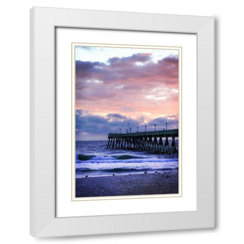 Mercers Pier III White Modern Wood Framed Art Print with Double Matting by Hausenflock, Alan