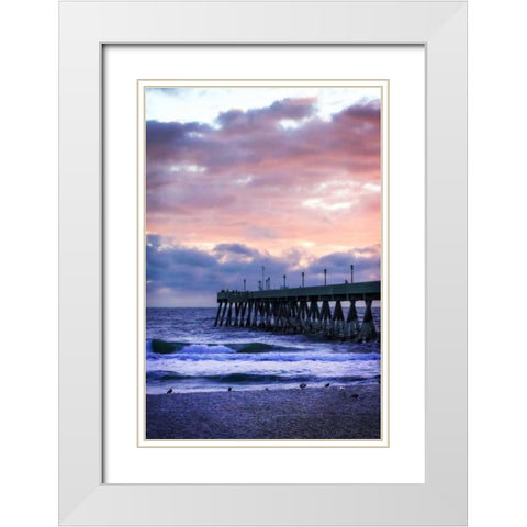Mercers Pier III White Modern Wood Framed Art Print with Double Matting by Hausenflock, Alan