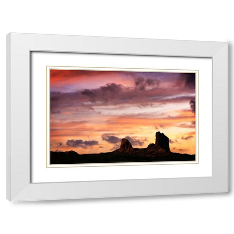 Sunset in the Valley II White Modern Wood Framed Art Print with Double Matting by Hausenflock, Alan