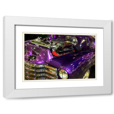 Purple Flamer I White Modern Wood Framed Art Print with Double Matting by Hausenflock, Alan