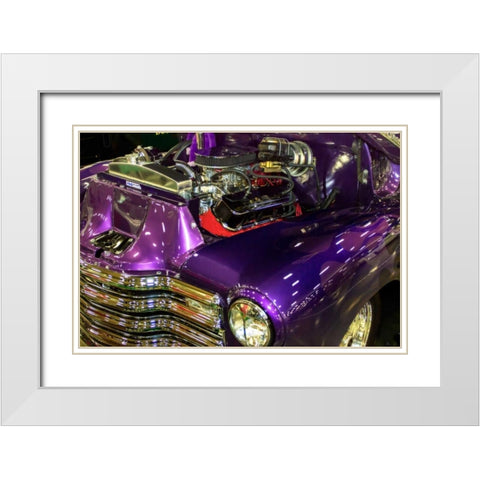 Purple Flamer I White Modern Wood Framed Art Print with Double Matting by Hausenflock, Alan