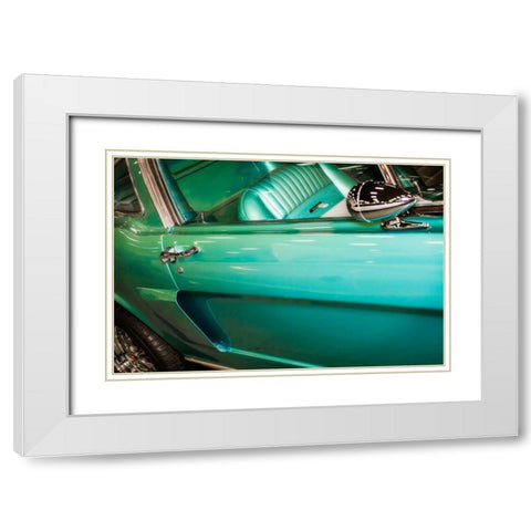 Mighty Mustang II White Modern Wood Framed Art Print with Double Matting by Hausenflock, Alan
