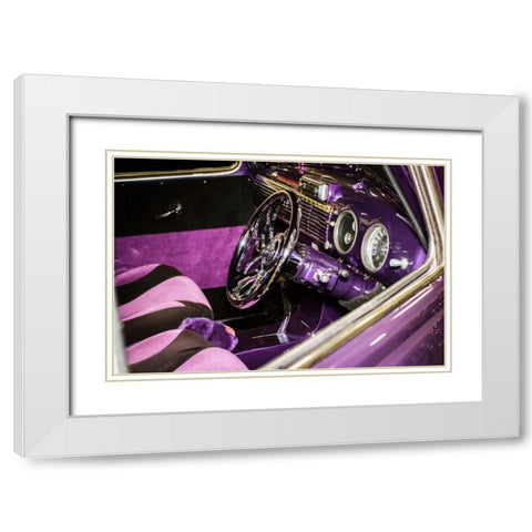 Purple Flamer III White Modern Wood Framed Art Print with Double Matting by Hausenflock, Alan